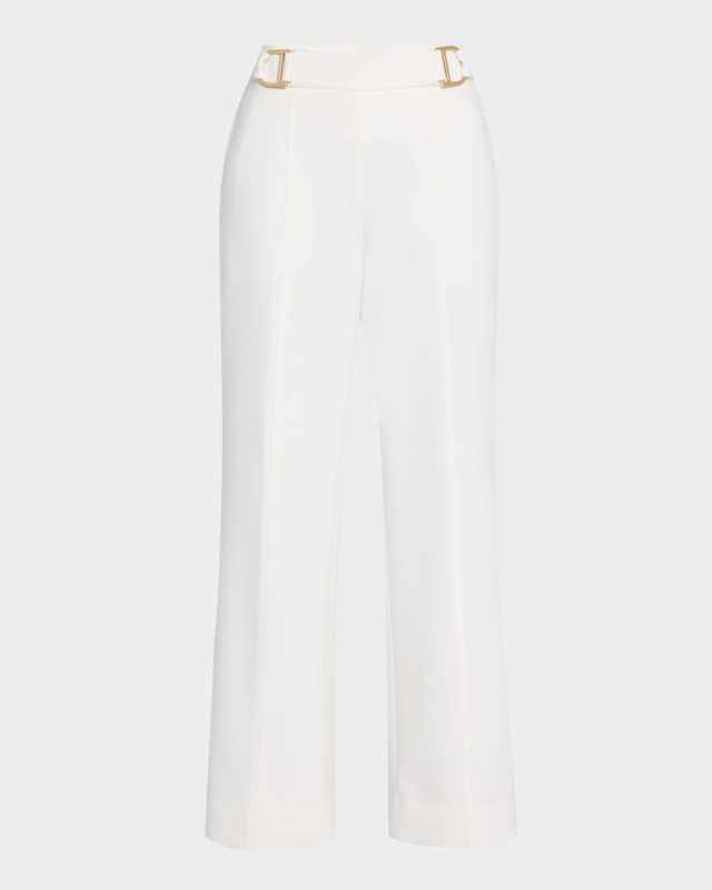 The Ines Wide-Leg Metallic Buckle Pants